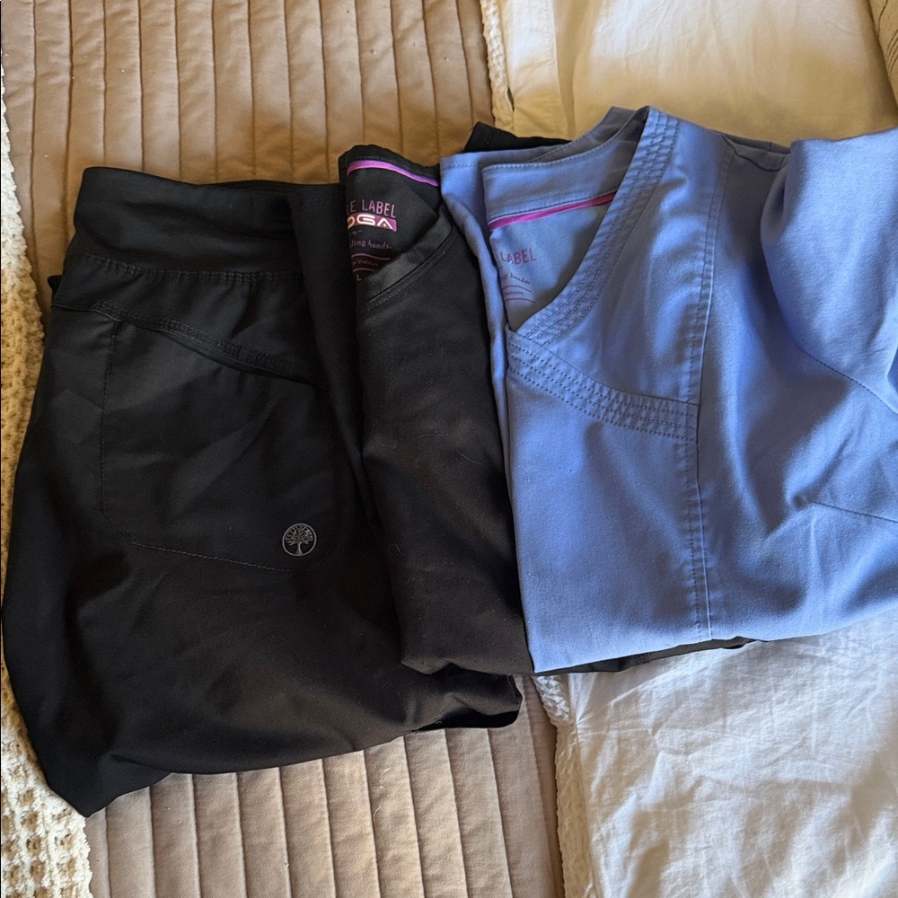 Black and Periwinkle Medical Scrub Set